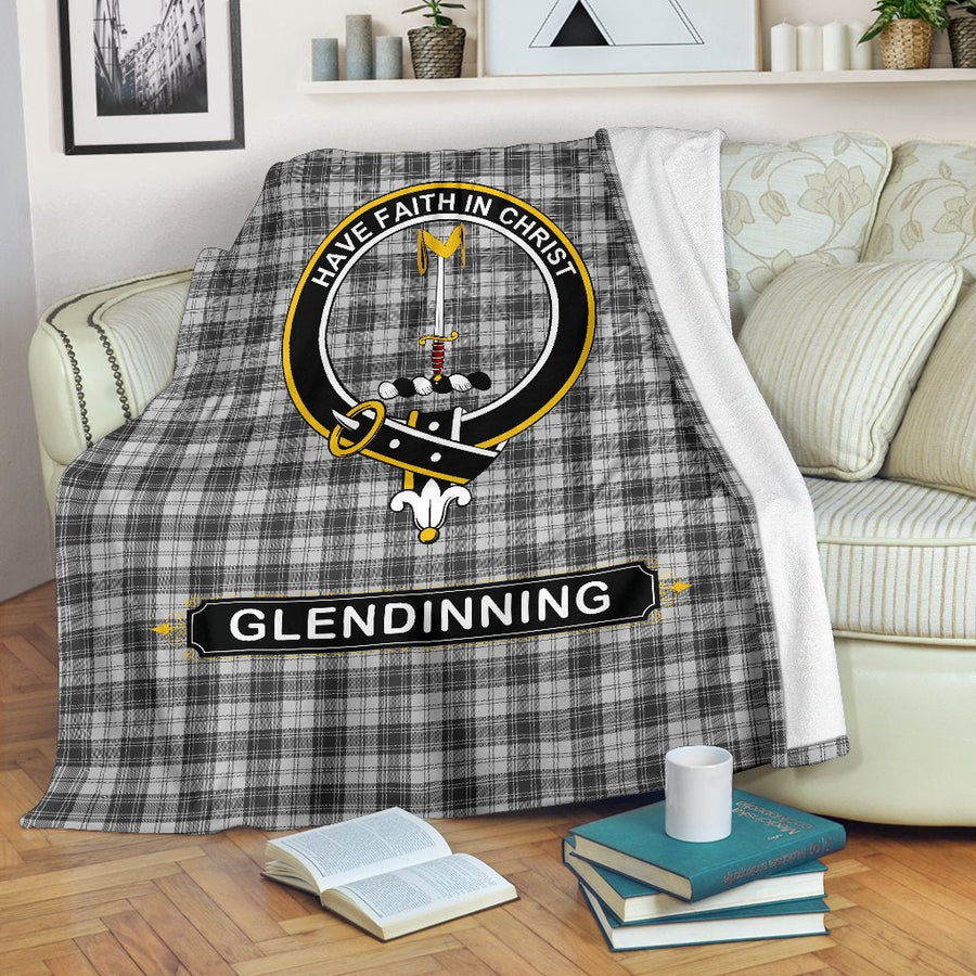 Clan Glendinning Family Tartan Crest Blanket