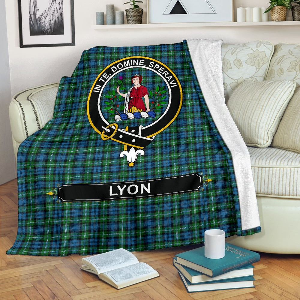 Clan Lyon Family Tartan Crest Blanket 3 Sizes ET69 Clan Hall Tartan Today   
