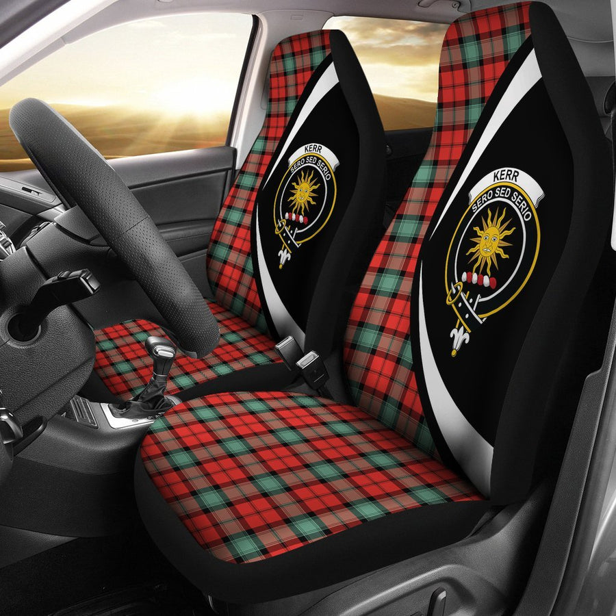 Clan Kerr Ancient Tartan Crest Circle Style Car Seat Cover
