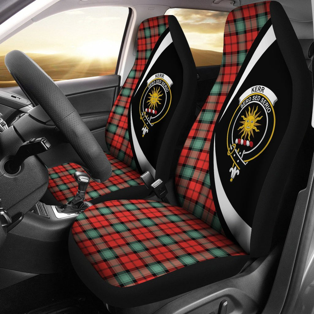 Clan Kerr Ancient Tartan Crest Circle Style Car Seat Cover OW89 Clan Kerr Tartan Today   
