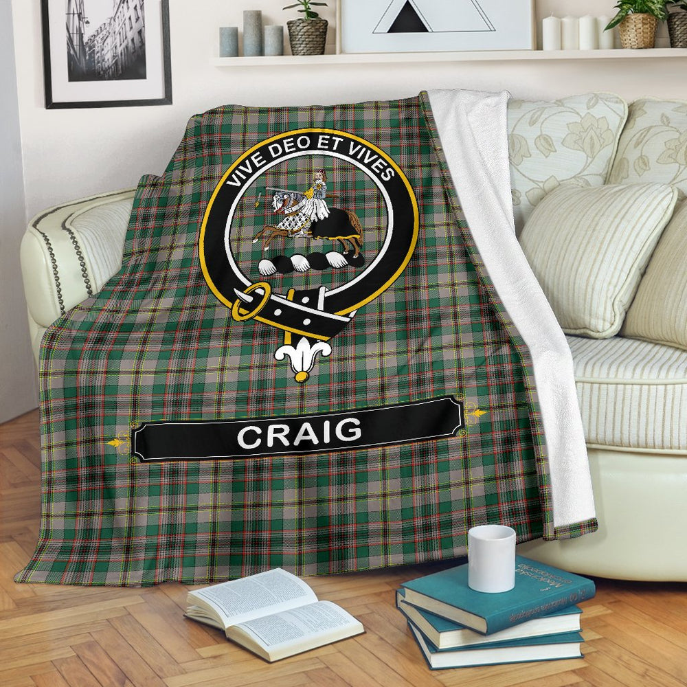 Clan Craig Ancient Tartan Crest Blanket 3 Sizes JQ21 Clan Craig Tartan Today   