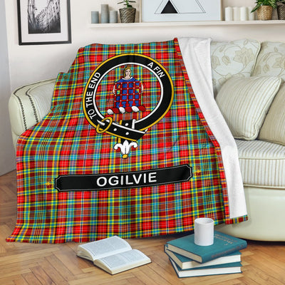 Clan Ogilvie Family Tartan Crest Blanket UU90