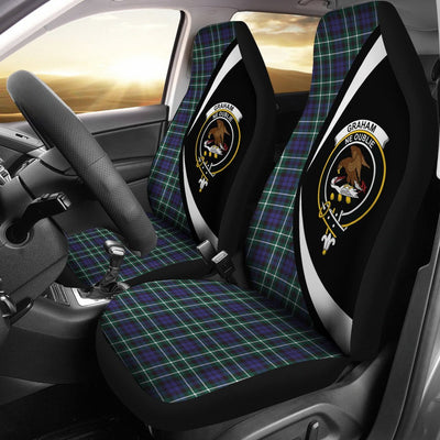 Clan Graham of Montrose Modern Tartan Crest Car Seat Cover - Circle StyleCE39