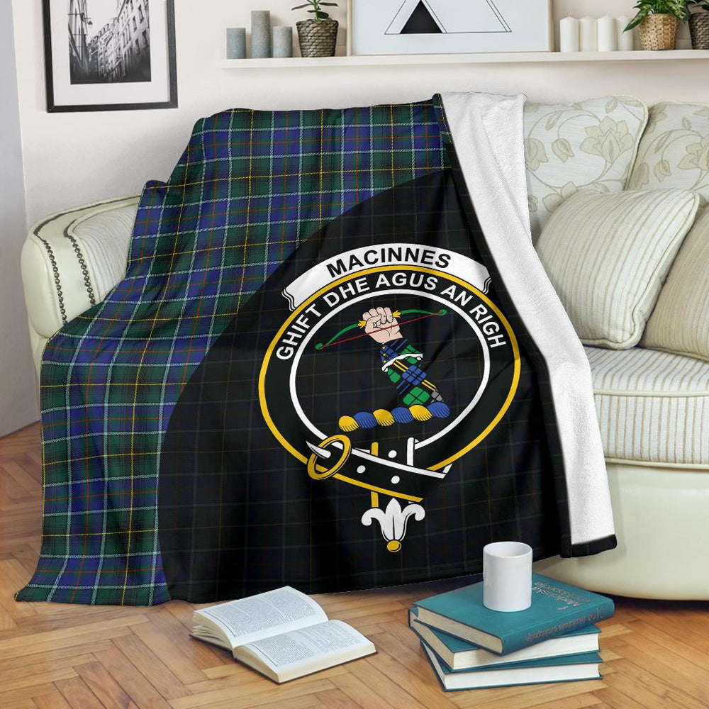 Clan MacInnes Modern Tartan Crest Blanket Wave Style SA32 Clan MacInnes Tartan Today   