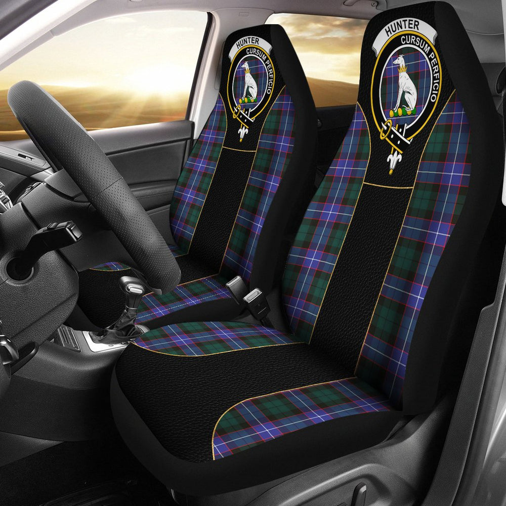 Clan Hunter Tartan Crest Circle Car Seat Cover BC30 Clan Hunter Tartan Today   