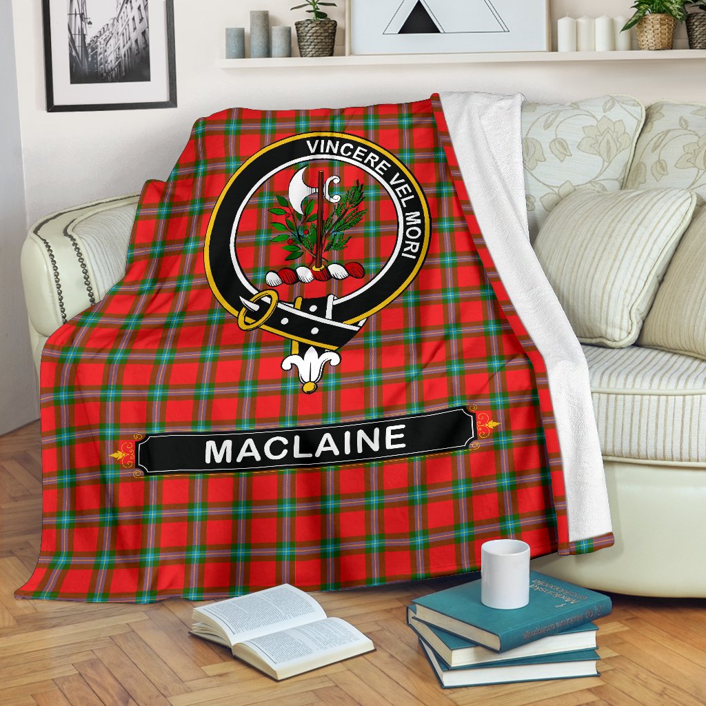 Clan MacLaine Of Lochbuie Family Tartan Crest Blanket 3 Sizes VZ16 Clan Hall Tartan Today   