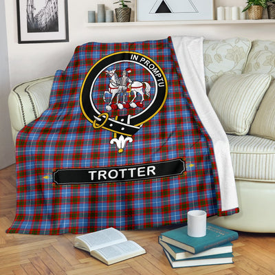 Clan Trotter Family Tartan Crest Blanket
