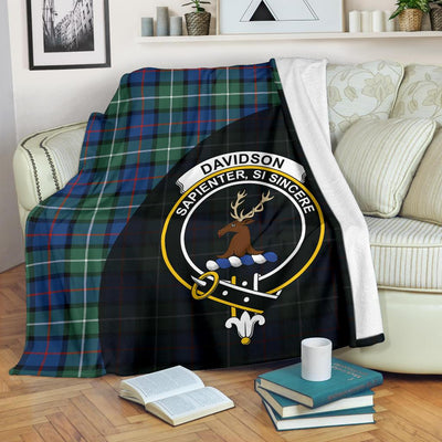 Clan Davidson of Tulloch Tartan Crest Blanket 3 Sizes UX96