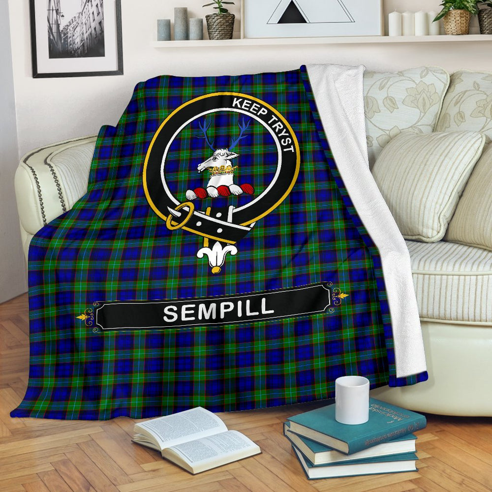 Clan Sempill (or Semple) Family Tartan Crest Blanket 3 Sizes JG60 Clan Sempill Tartan Today   
