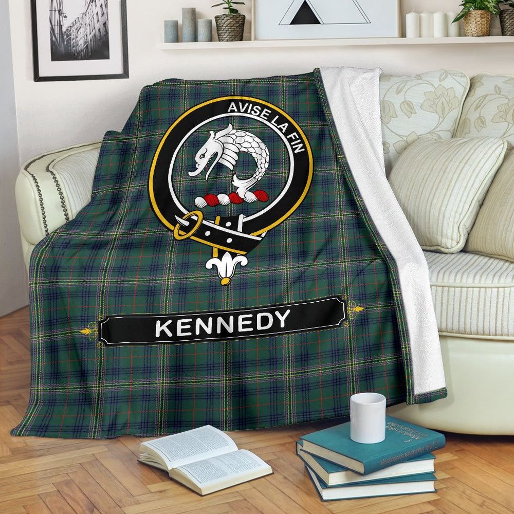 Clan Kennedy Tartan Crest Blanket 3 Sizes TN82 Clan Kennedy Tartan Today   