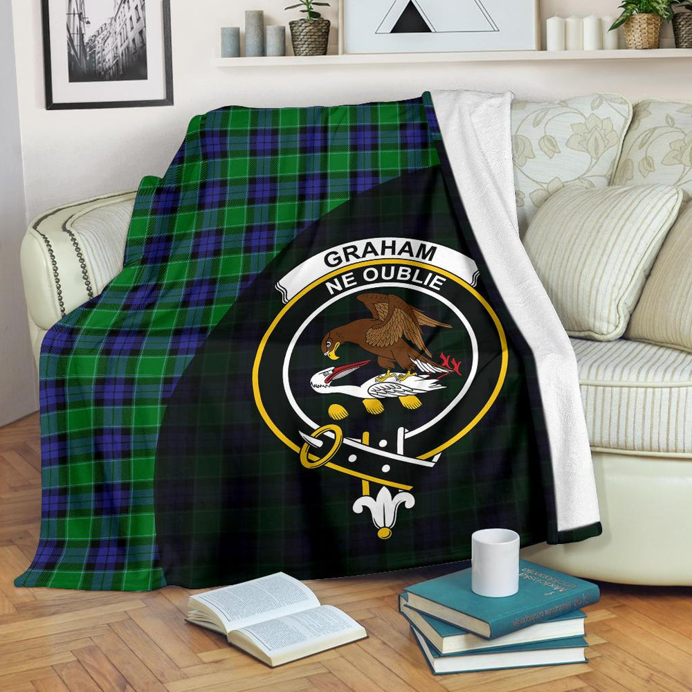 Clan Graham of Menteith Modern Tartan Crest Blanket Wave Style XV96 Clan Graham Tartan Today   