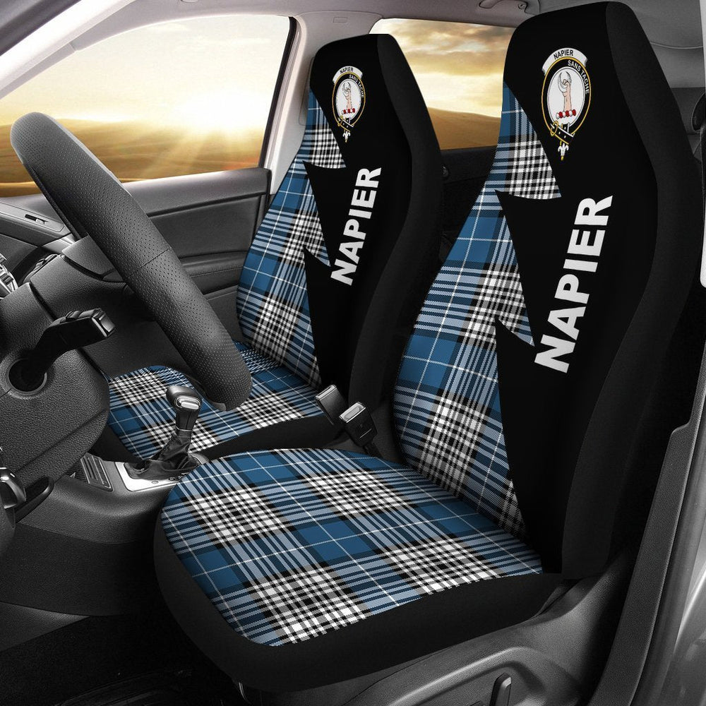 Clan Napier Tartan Crest Flash Style Car Seat Cover JX74 Clan Napier Tartan Today   