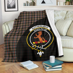Clan Sutherland Weathered Tartan Crest Blanket Wave Style HG14 Clan Sutherland Tartan Today   