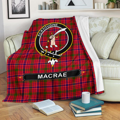 Clan MacRae Tartan Crest Blanket 3 Sizes MV75