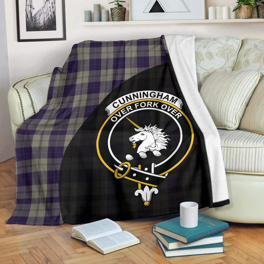Clan Cunningham Dress Blue Dancers Tartan Crest Blanket 3 Sizes KE44 Clan Cunningham Tartan Today   