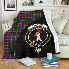 Clan Taylor (Tailyour) Tartan Crest Wave Blanket 3 Sizes IM90 Clan Taylor Tartan Today   