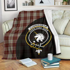 Clan Cunningham Burgundy Dancers Tartan Crest Blanket 3 Sizes SF39 Clan Cunningham Tartan Today   