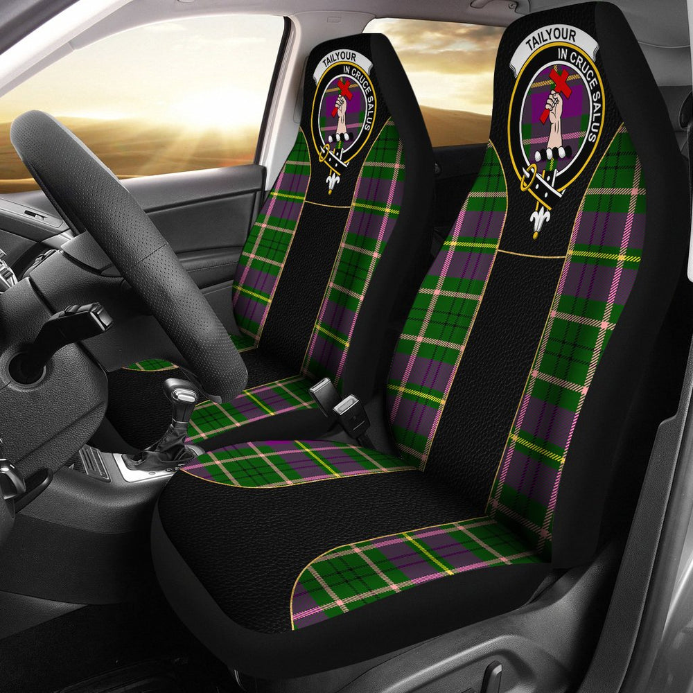 Clan Tailyour (Or Taylor) Tartan Crest Car Seat Cover OX62 Clan Taylor Tartan Today   