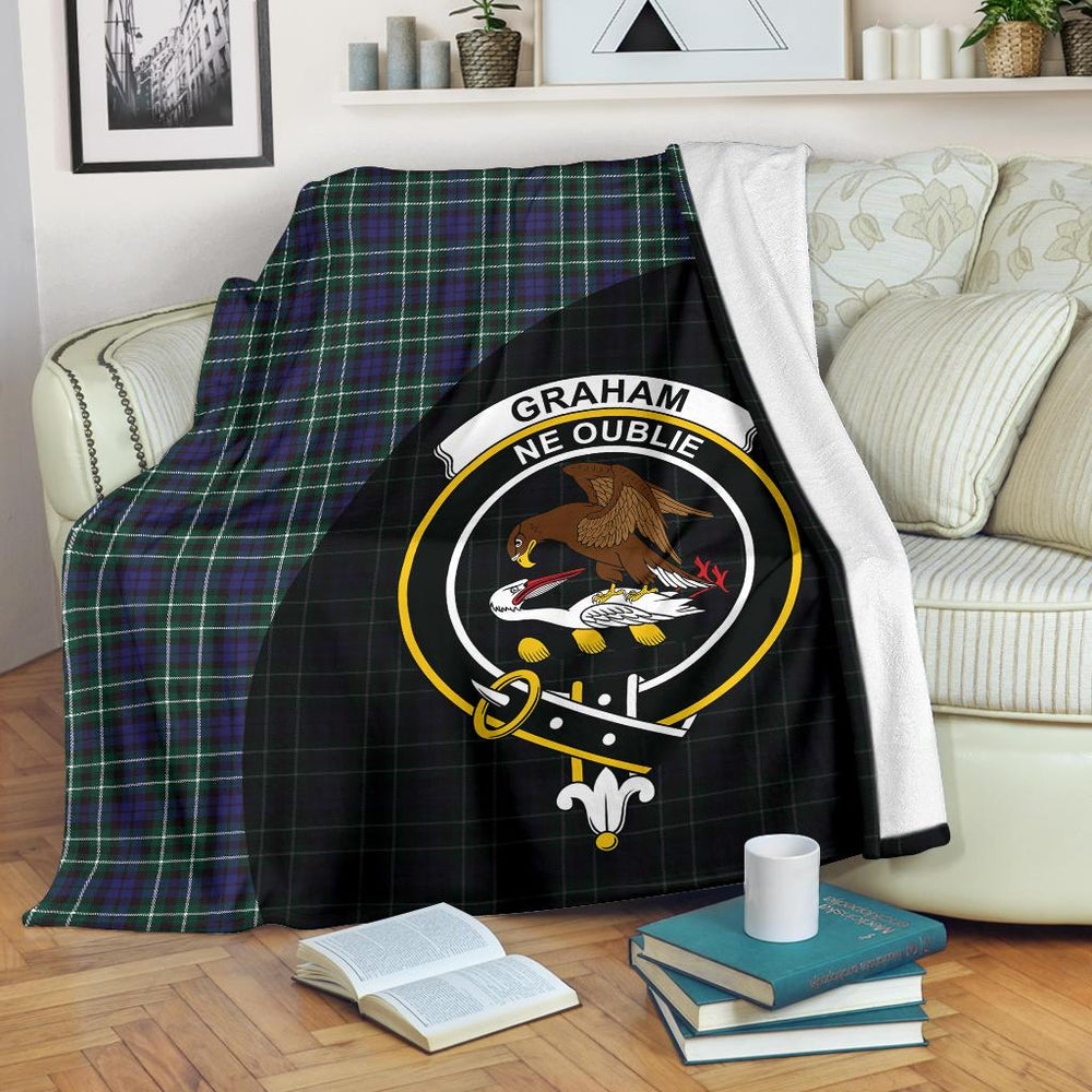 Clan Graham of Montrose Modern Tartan Crest Blanket Wave Style TE97 Clan Rose Tartan Today   