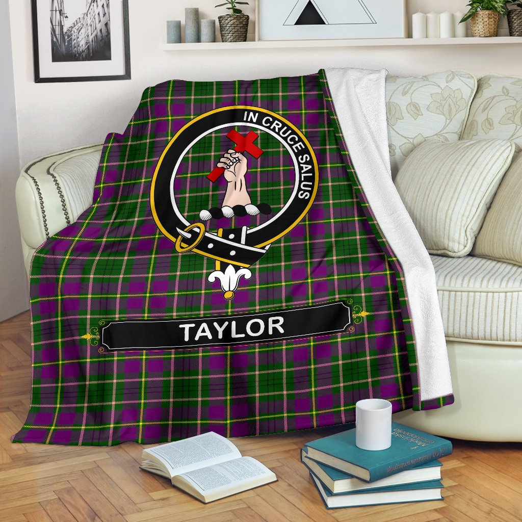 Clan Taylor (Tailyour) Tartan Crest Blanket 3 Sizes ON98 Clan Taylor Tartan Today   