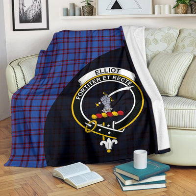 Clan Elliot Modern Tartan Crest Blanket 3 Sizes