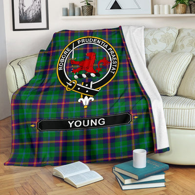 Clan Young Family Tartan Crest Blanket LZ45