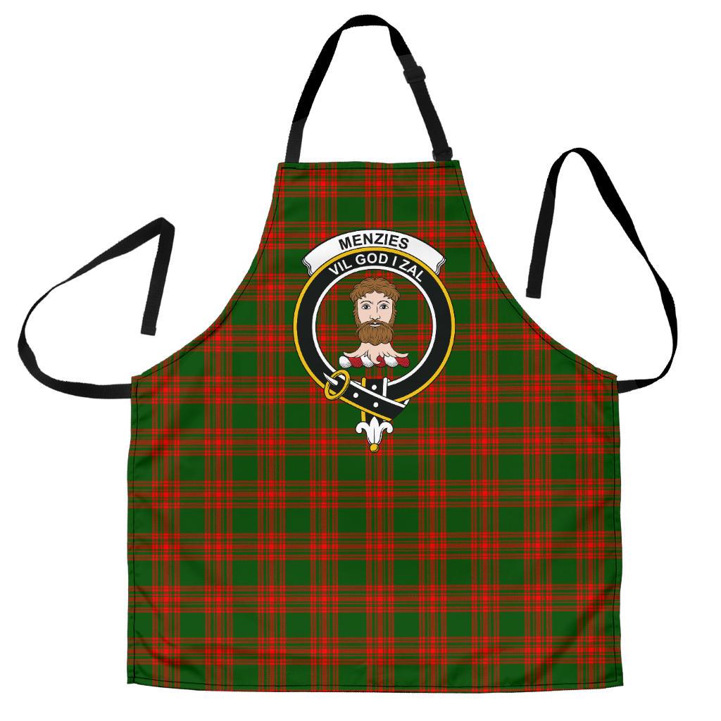 Clan Menzies Green Modern Tartan Crest Apron CP79 Clan Menzies Tartan Today   