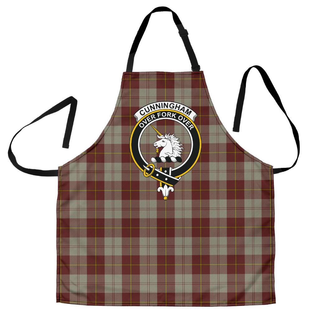 Clan Cunningham Burgundy Dancers Tartan Crest Apron KP53 Clan Cunningham Tartan Today   