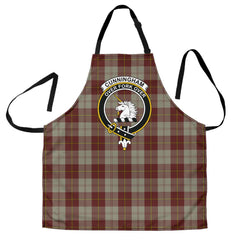 Clan Cunningham Burgundy Dancers Tartan Crest Apron KP53 Clan Cunningham Tartan Today   