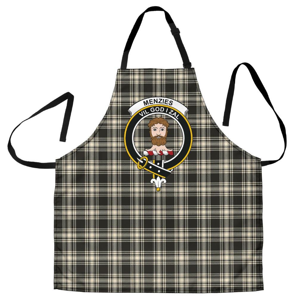 Clan Menzies Black & White Ancient Tartan Crest Apron HC51 Clan Menzies Tartan Today   