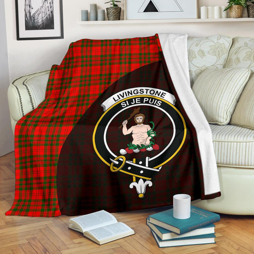 Clan Livingstone Modern Tartan Crest Blanket Wave Style PX53 Clan Livingstone Tartan Today   