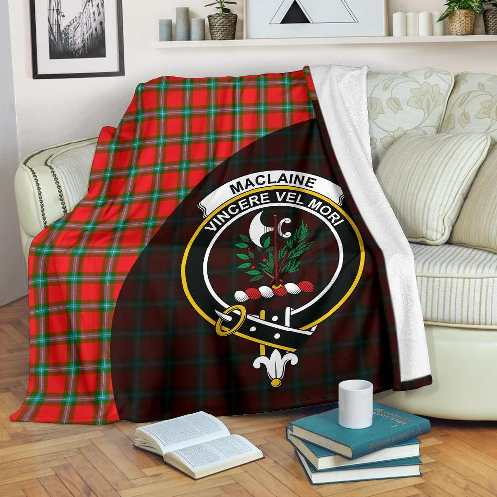 Clan MacLaine of Loch Buie Tartan Crest Blanket Wave Style BI65 Clan Hall Tartan Today   