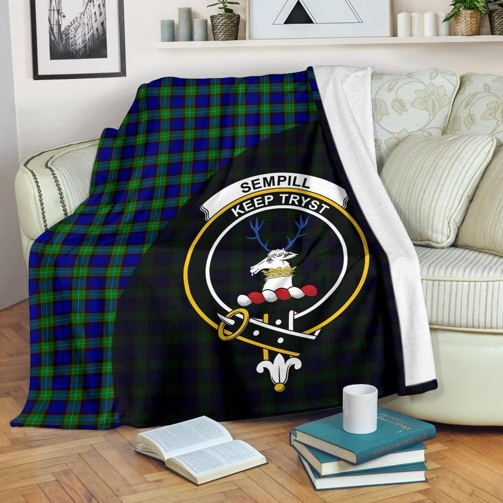 Clan Sempill Modern Tartan Crest Blanket Wave Style JH83 Clan Sempill Tartan Today   