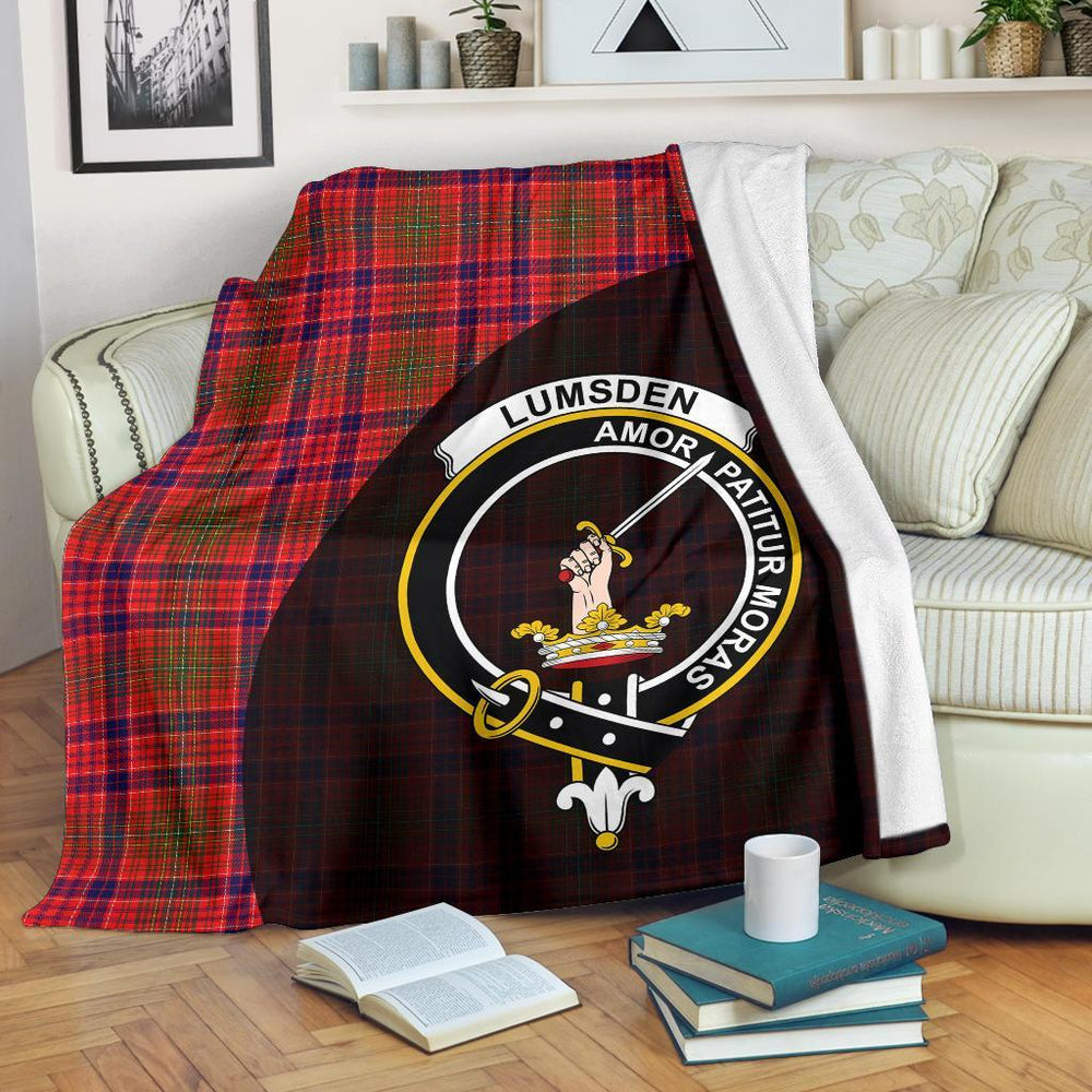 Clan Lumsden Modern Tartan Crest Blanket Wave Style BR90 Clan Lumsden Tartan Today   