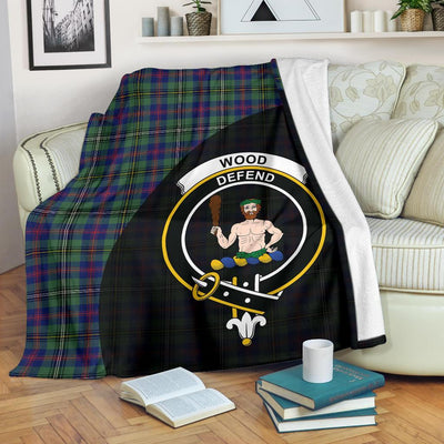 Clan Wood Modern Tartan Crest Blanket Wave Style KI23