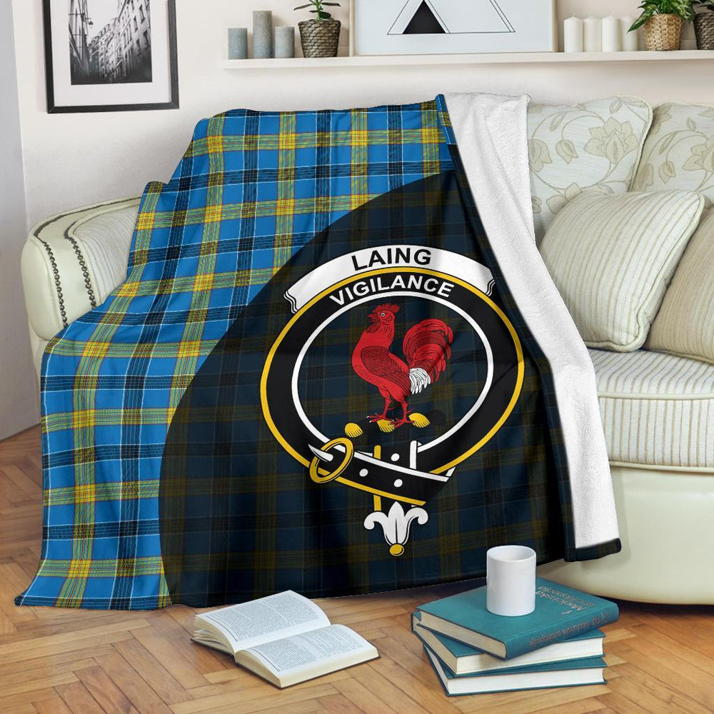 Clan Laing Tartan Crest Blanket Wave Style IE88 Clan Laing Tartan Today   