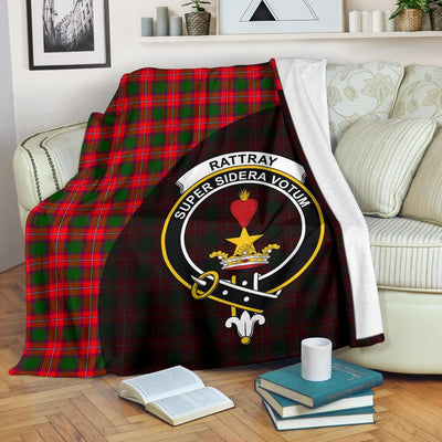 Clan Rattray Modern Tartan Crest Blanket Wave Style