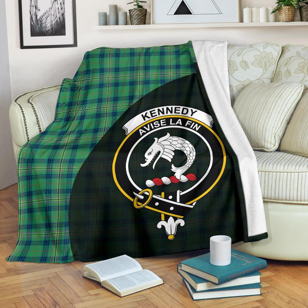 Clan Kennedy Ancient Tartan Crest Blanket Wave Style MG79 Clan Kennedy Tartan Today   