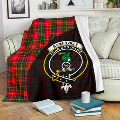 Clan Somerville Modern Tartan Crest Blanket Wave Style KD54 Clan Somerville Tartan Today   