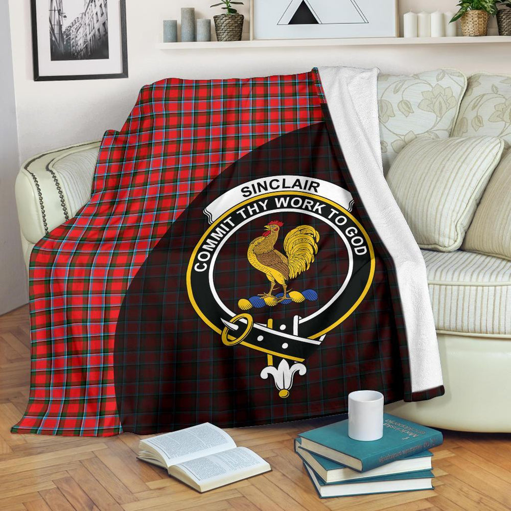 Clan Sinclair Modern Tartan Crest Blanket Wave Style YC49 Clan Sinclair Tartan Today   