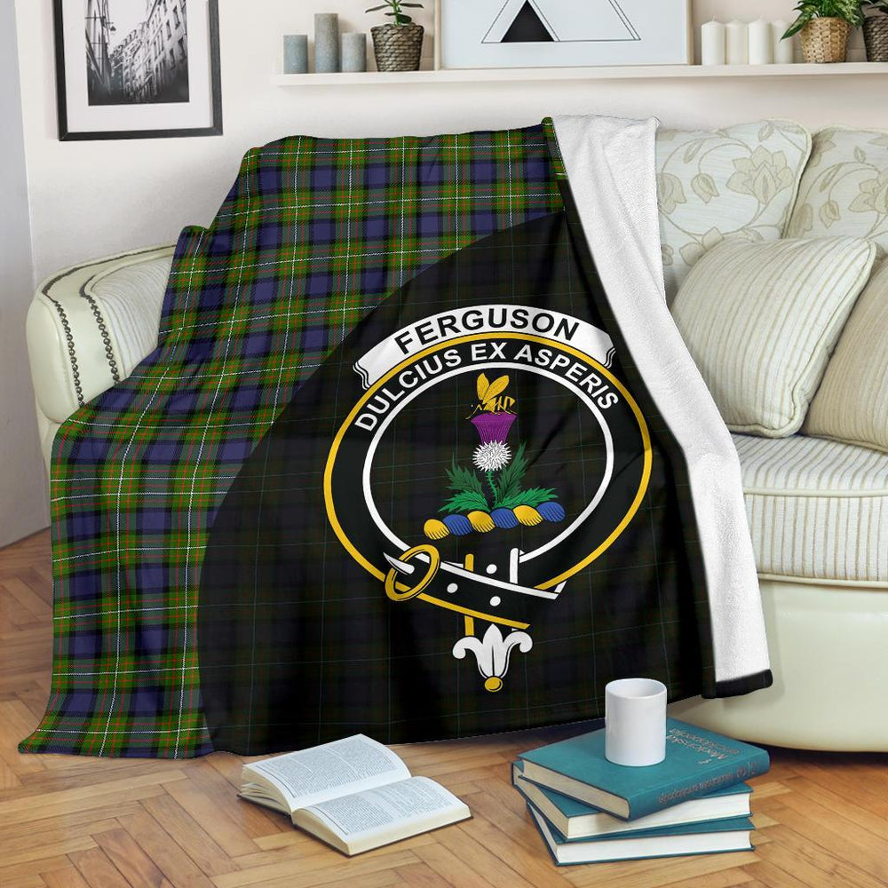 Clan Fergusson Modern Tartan Crest Blanket Wave Style DZ68 Clan Fergusson Tartan Today   