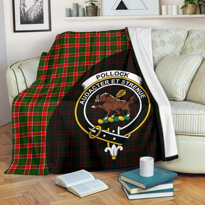 Clan Pollock Modern Tartan Crest Blanket Wave Style
