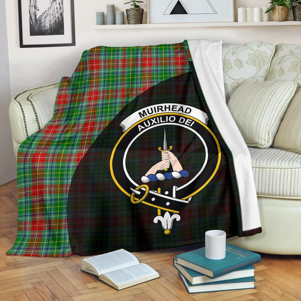 Clan Muirhead Tartan Crest Blanket Wave Style GC53 Clan Muir_More Tartan Today   