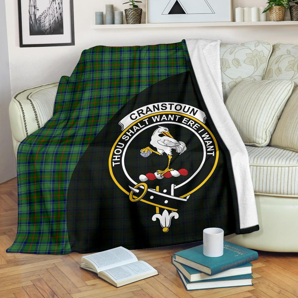 Clan Cranstoun Tartan Crest Blanket Wave Style ZC18 Clan Cranstoun Tartan Today   