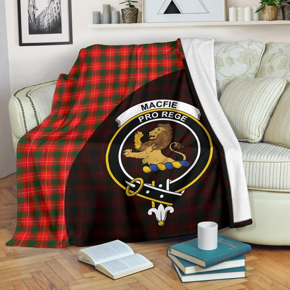 Clan MacFie Tartan Crest Blanket Wave Style PX26 Clan MacPhee_MacFie Tartan Today   
