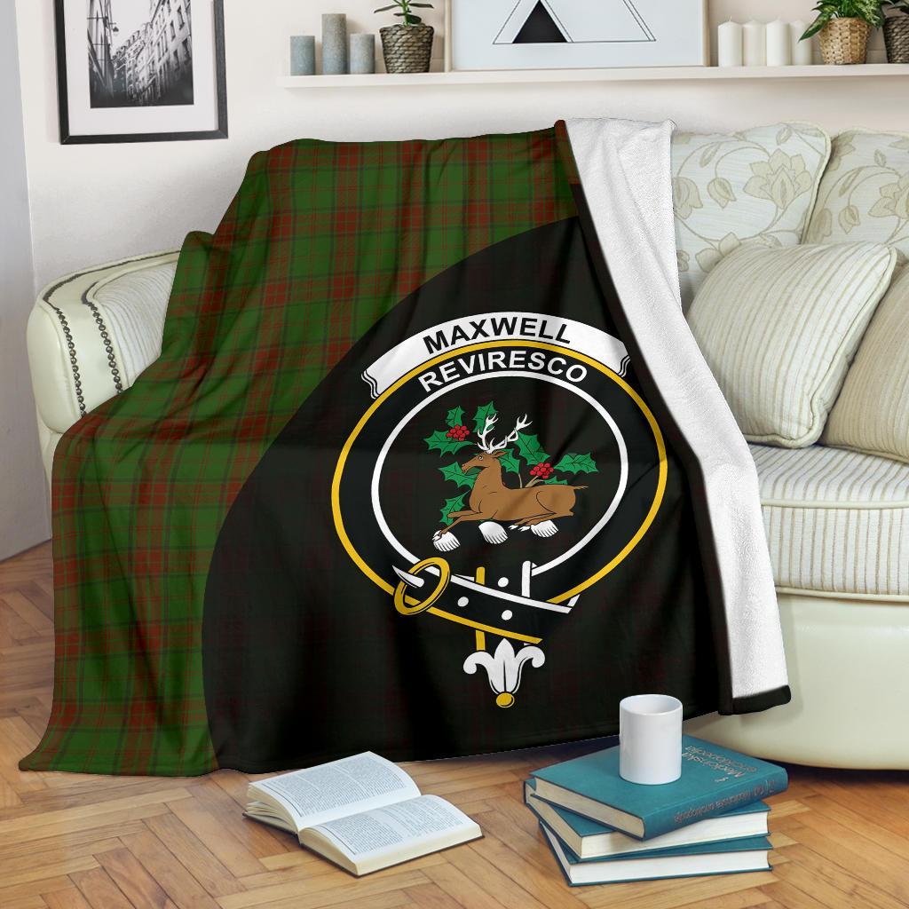 Clan Maxwell Hunting Tartan Crest Blanket Wave Style SS82 Clan Maxwell Tartan Today   