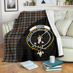 Clan Gunn Weathered Tartan Crest Blanket Wave Style VP98 Clan Gunn Tartan Today   