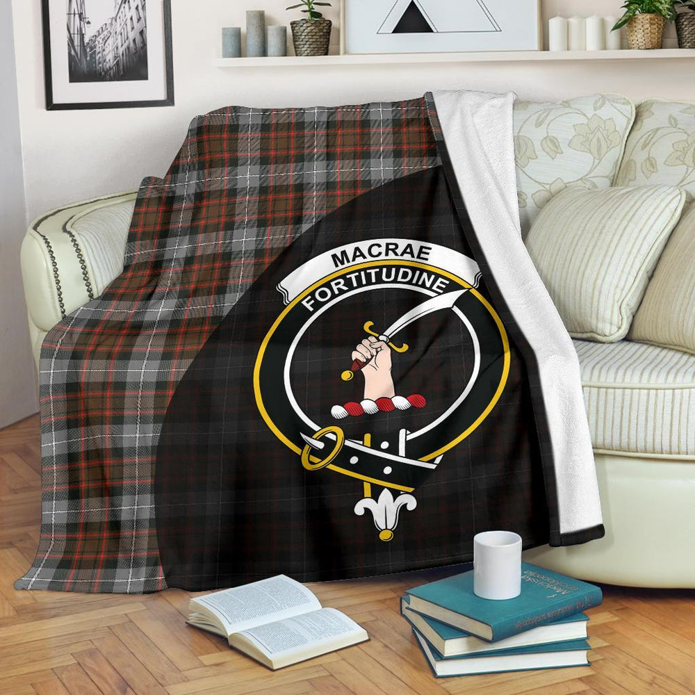 Clan MacRae Hunting Weathered Tartan Crest Blanket Wave Style ET39 Clan MacRae Tartan Today   