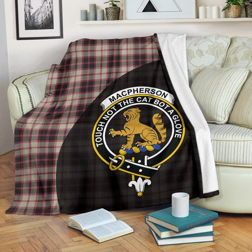 Clan MacPherson Hunting Ancient Tartan Crest Blanket Wave Style CT50 Clan MacPherson Tartan Today   