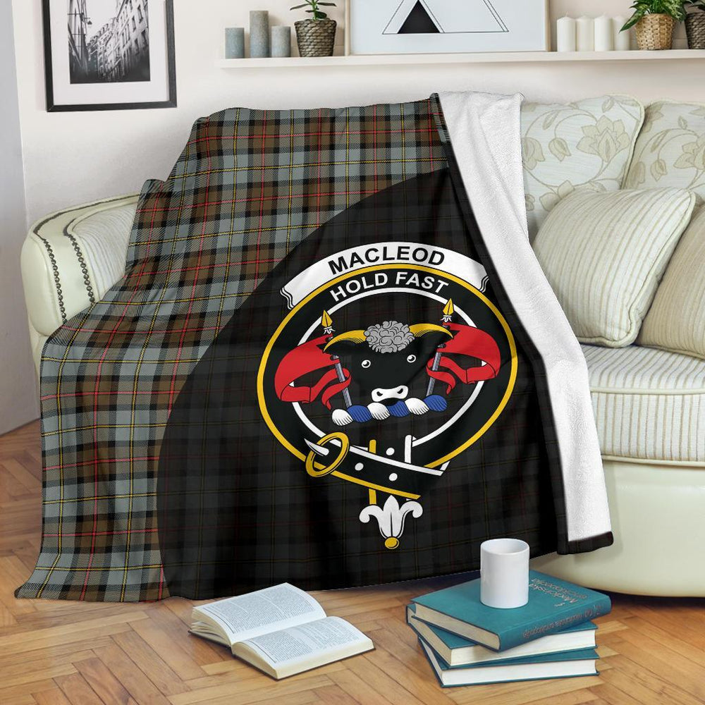 Clan MacLeod of Harris Weathered Tartan Crest Blanket Wave Style KX47 Clan Hall Tartan Today   